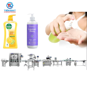 Dây chuyền chiết rót và đóng nắp chai dầu gội tự động