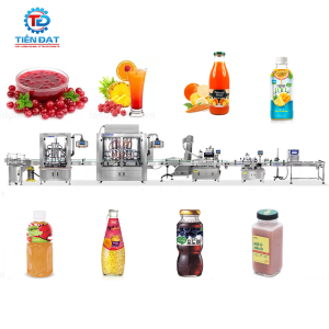Dây chuyền chiết rót đóng chai nước trái cây tự động năng suất 15-50 chai/phút