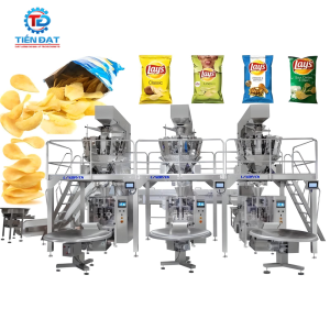 Dây chuyền đóng gói bim bim tự động năng suất 5 - 60 túi/phút