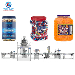 máy đóng lọ bim bim năng suất cao (tối đa 50 lọ/phút)