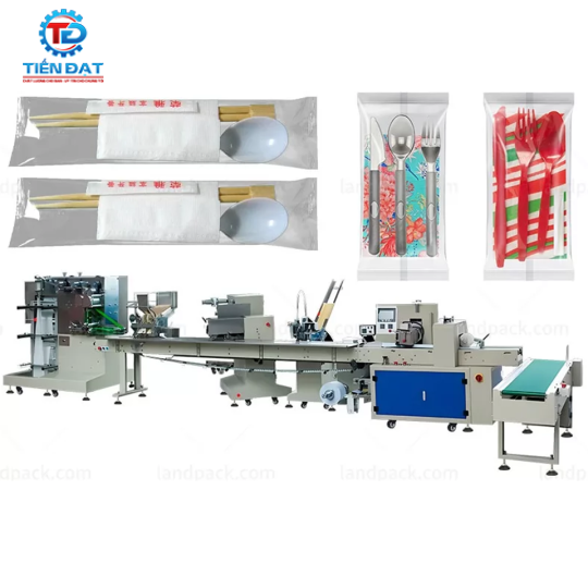 Dây chuyền đóng gói bộ đũa thìa giấy tự động